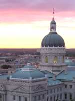 The Indiana State Capital at dusk