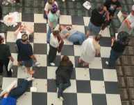 Giant chess board from above