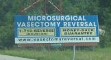 Billboard advertising vasectomy reversal