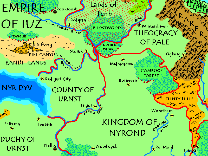 Part of the map of the Flanaess