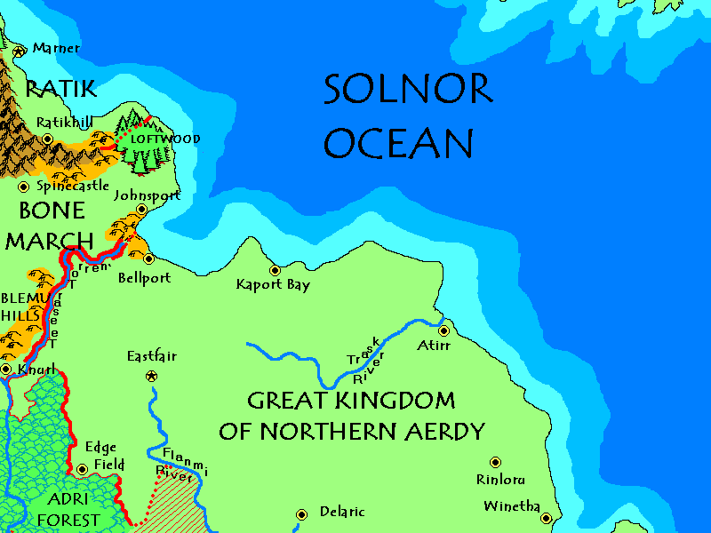 Part of the map of the Flanaess