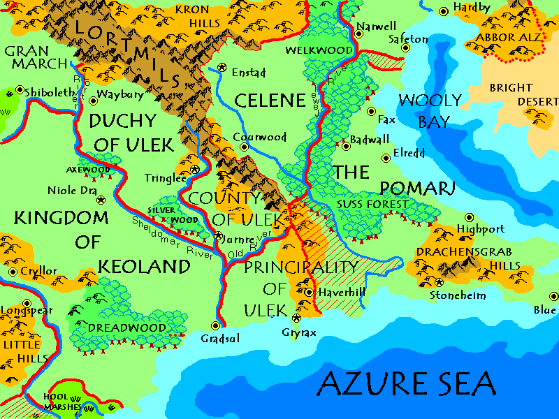 Part of the map of the Flanaess