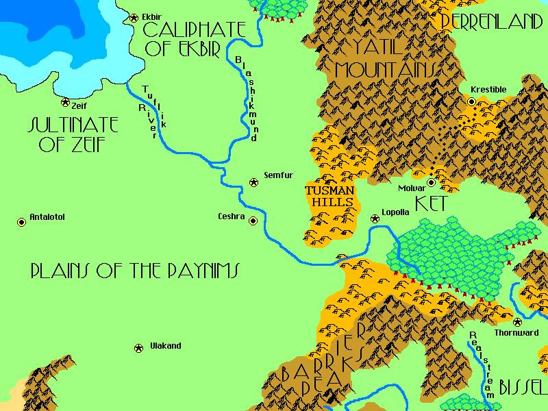 Part of the map of the Flanaess