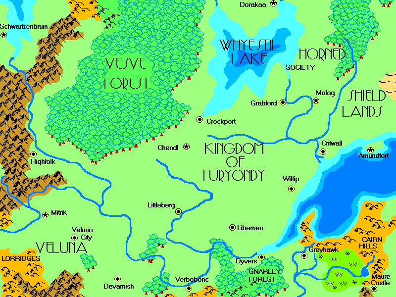 Map of Flanaess, pre Greyhawk Wars