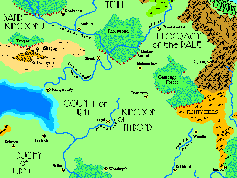 Part of the map of the Flanaess