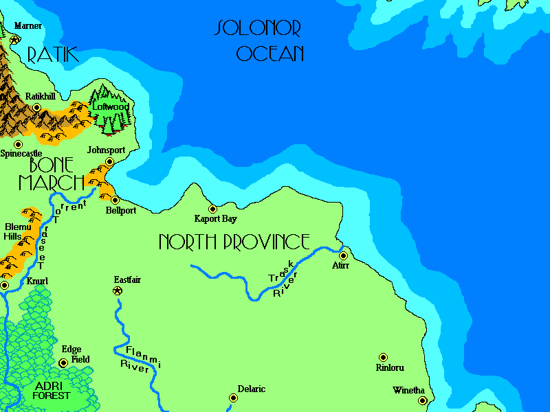 Part of the map of the Flanaess