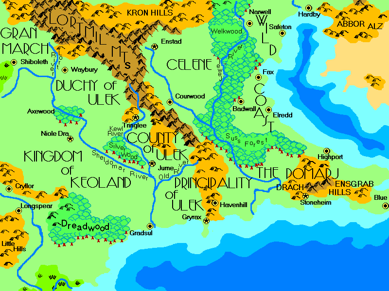 Map of Flanaess, pre Greyhawk Wars