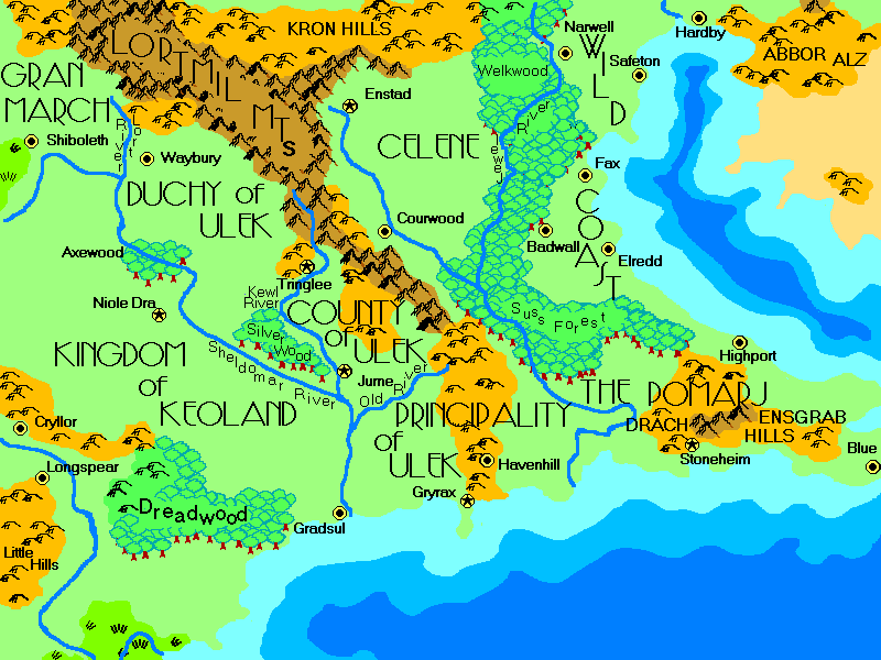 Part of the map of the Flanaess