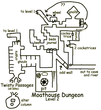 Map of moathouse dungeon level 2