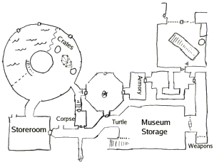 Map of the museum basement