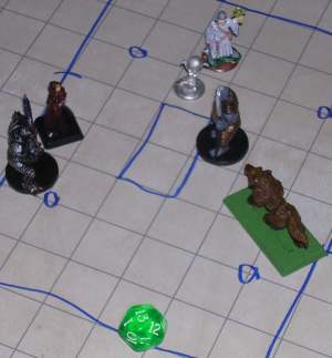 The party faces the minotaur.