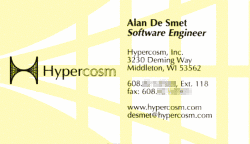 [Graphic: My old business card]