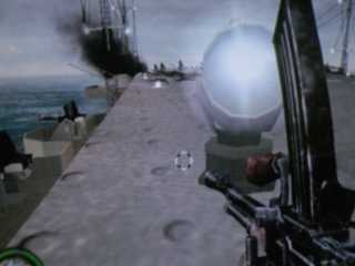 Screenshot: a several foot wide gap next to a searchlight