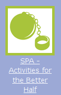 An icon of a ball and chain. It is labeled 'SPA - Activities for the Better Half'